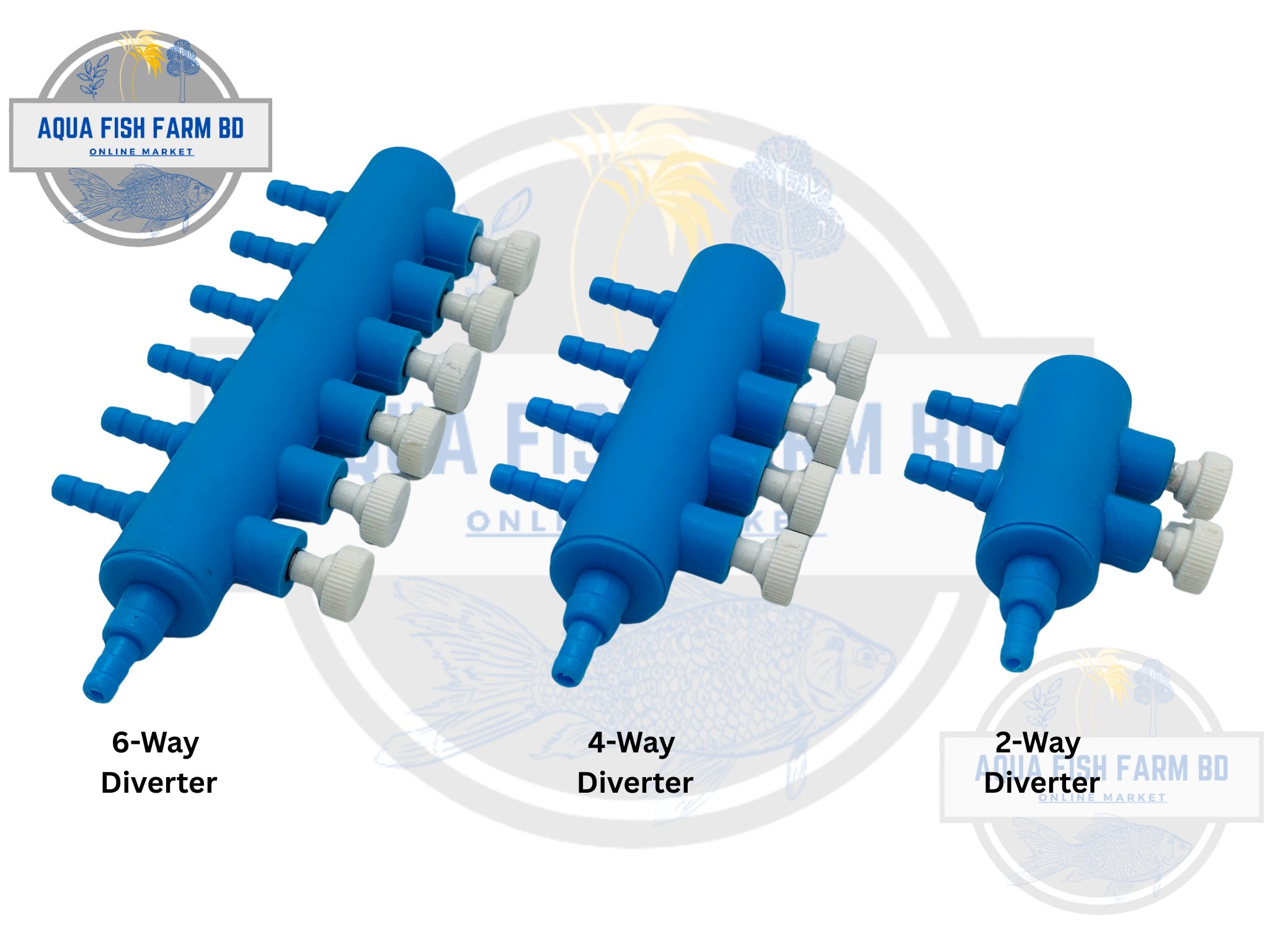 Air Divider Plastic Oxygen Regulator  (2,4,6 Head Blue Divider) Valve For Fish Tank