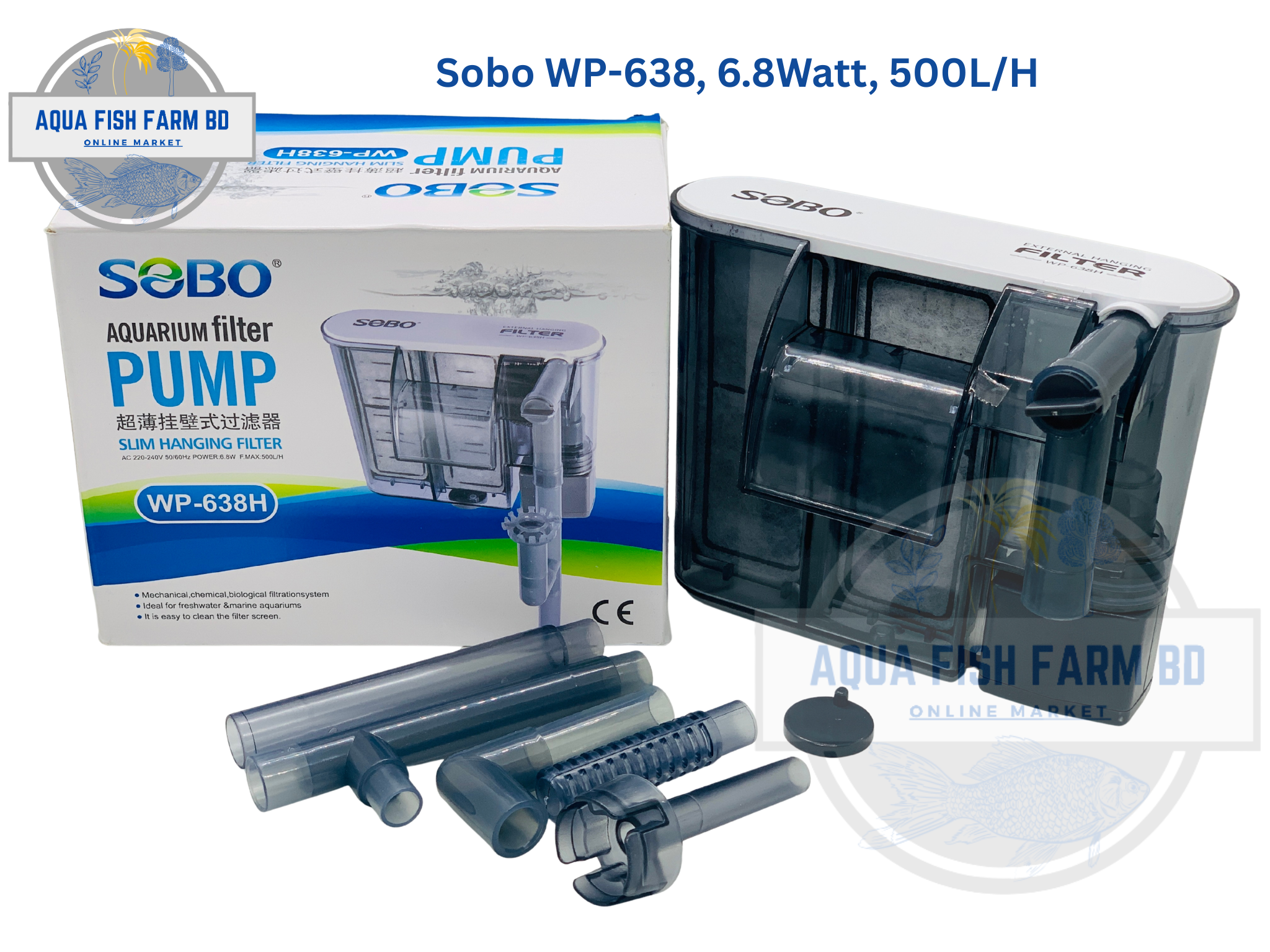 Sobo WP-638 (6.8w,500L/H) Slim Hanging Filter