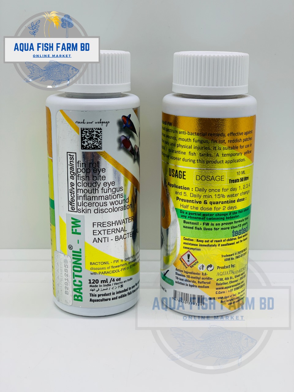 Anti-Bacterial (BACTONIL–FW,120ml) Solution For Aquarium Fish