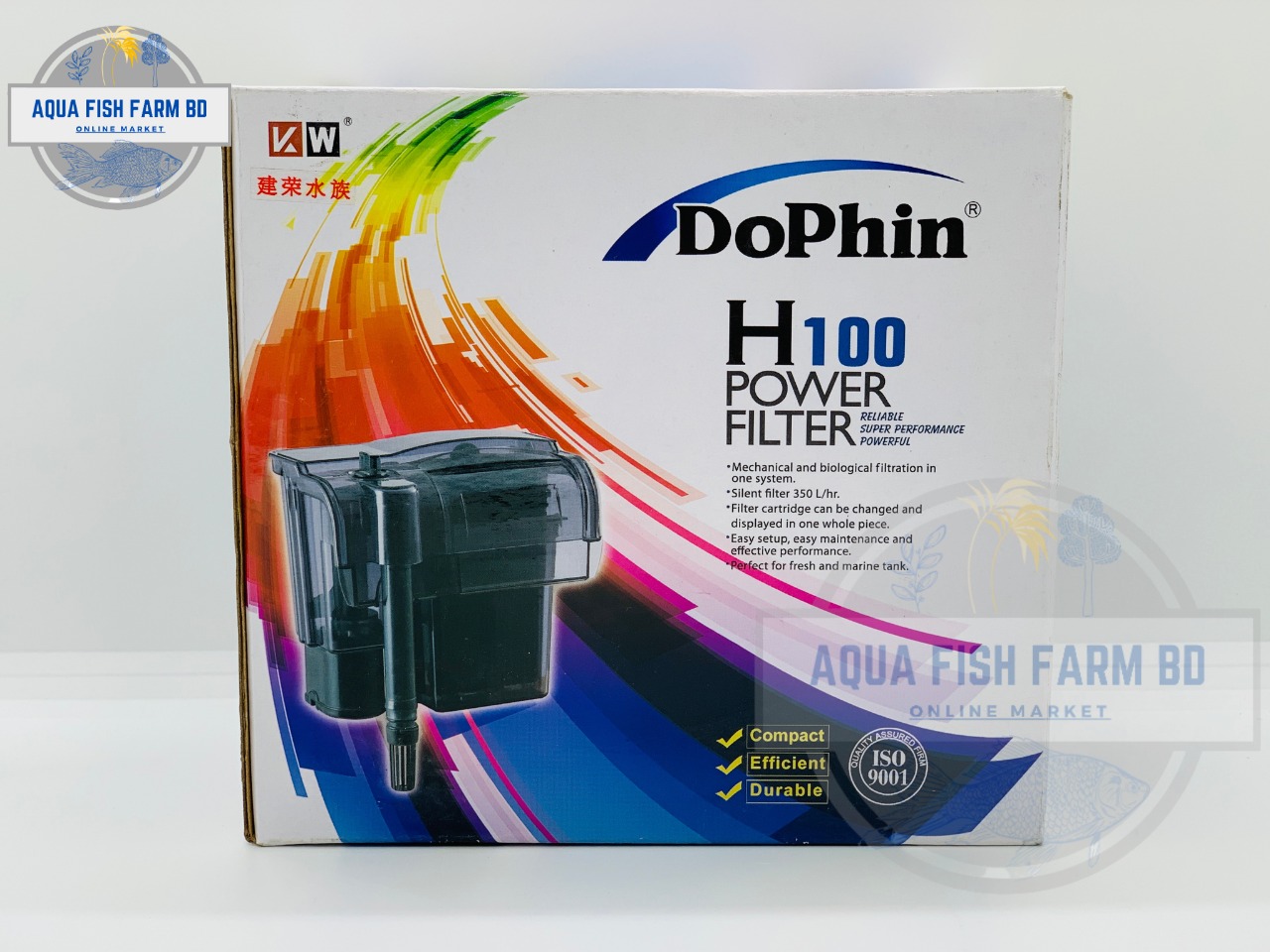 Dophin H100 (3w & 350L/H) Power Filter, Hang On Filter