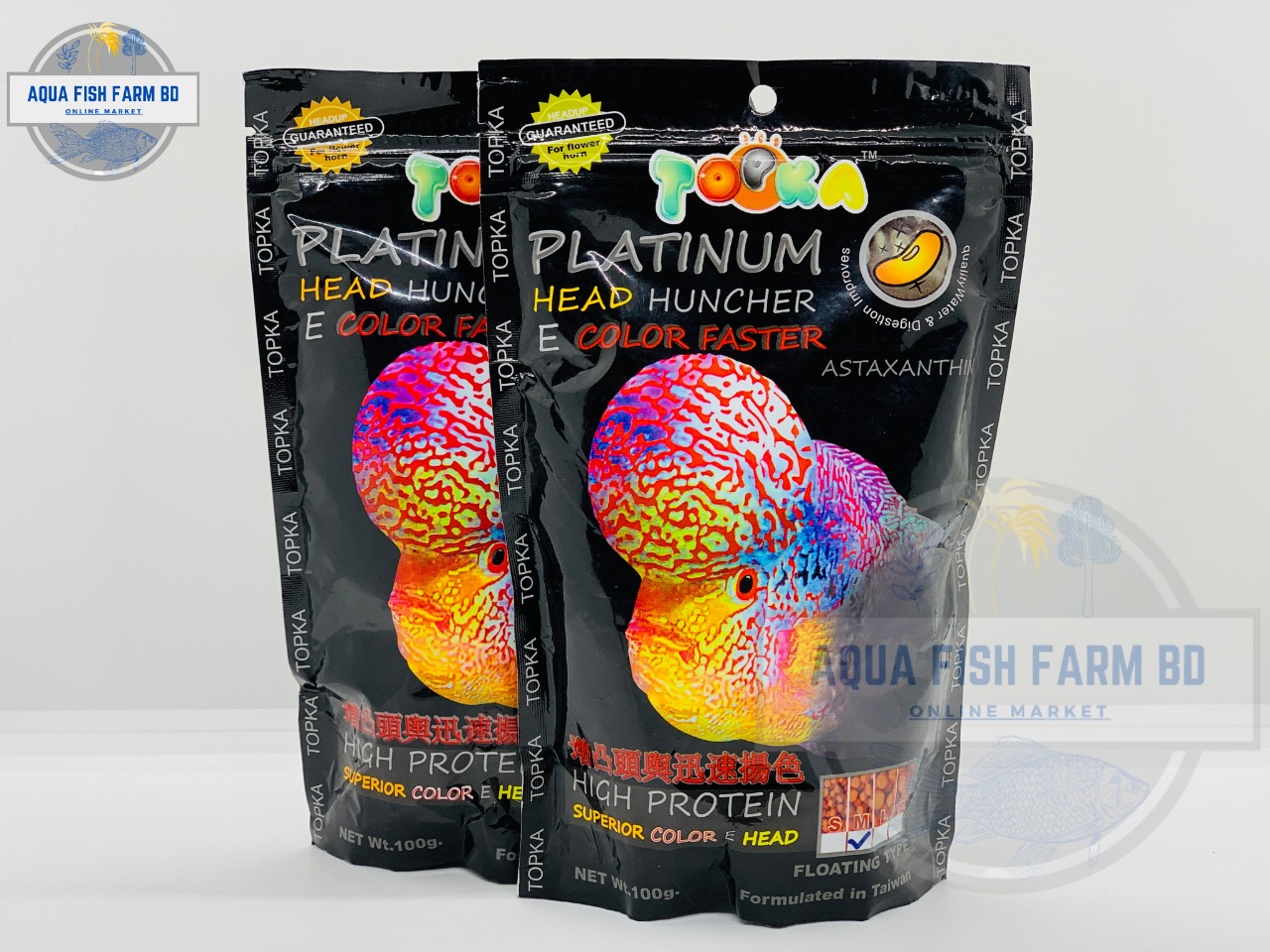 Platinum Head Huncher (Topka) 100Gm Aquarium Fish Food