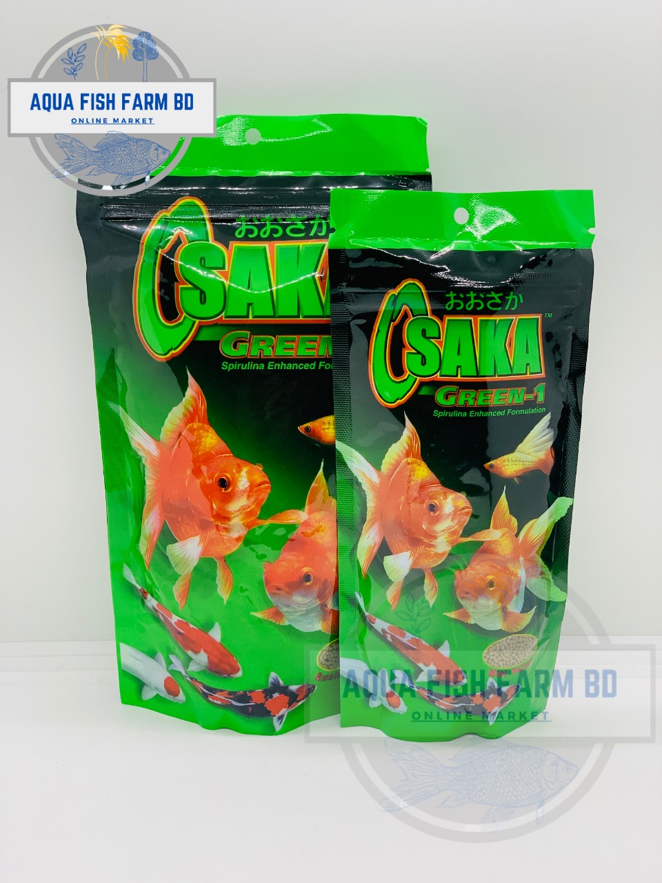 Osaka Green-1(100Gm or 200Gm) Mini Size Pellet Green Color Fish Food