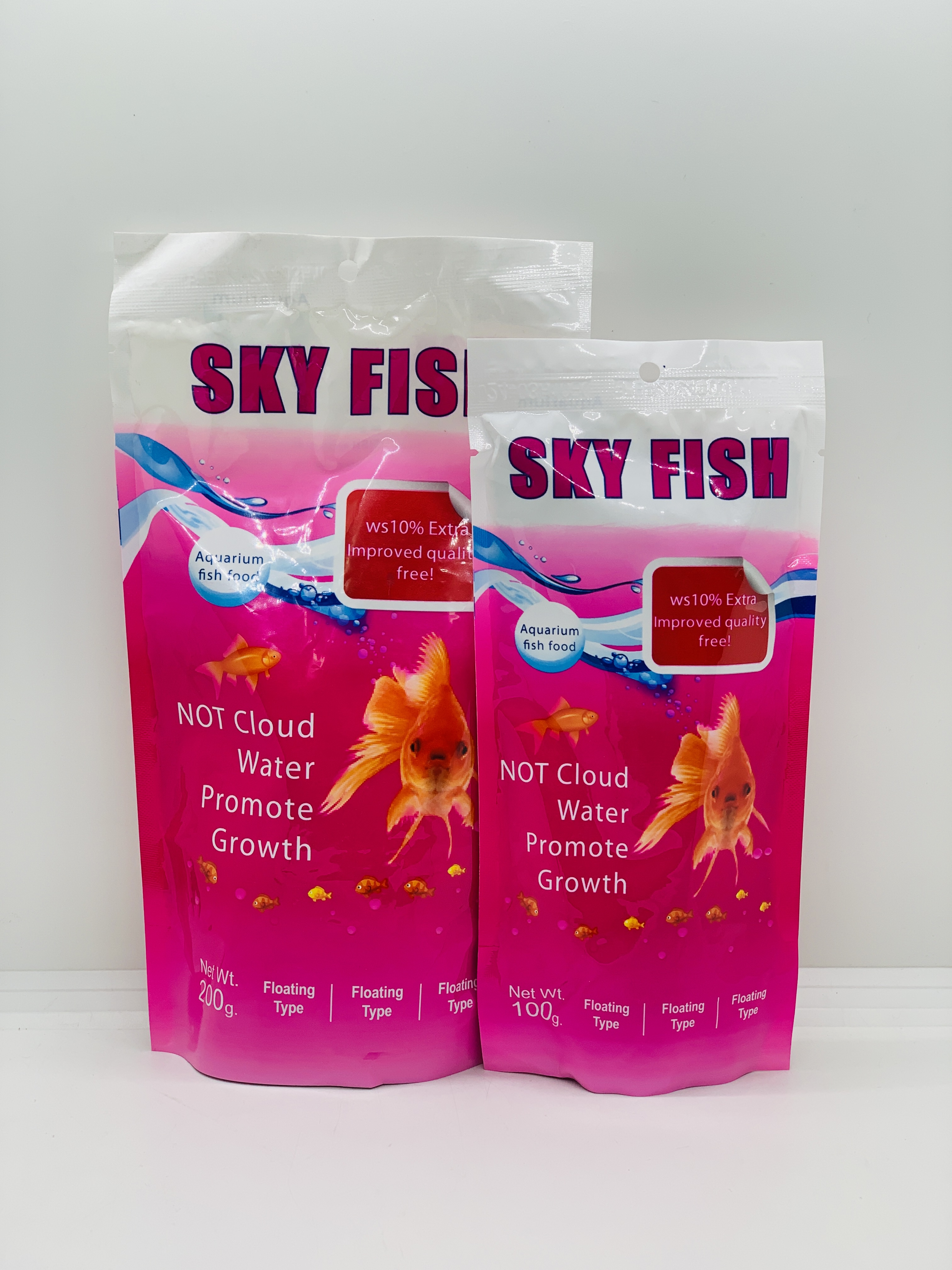 SKY FISH Food Pink Pack (100Gm or 200Gm)Mini Size Pellet Red Color Fish Food