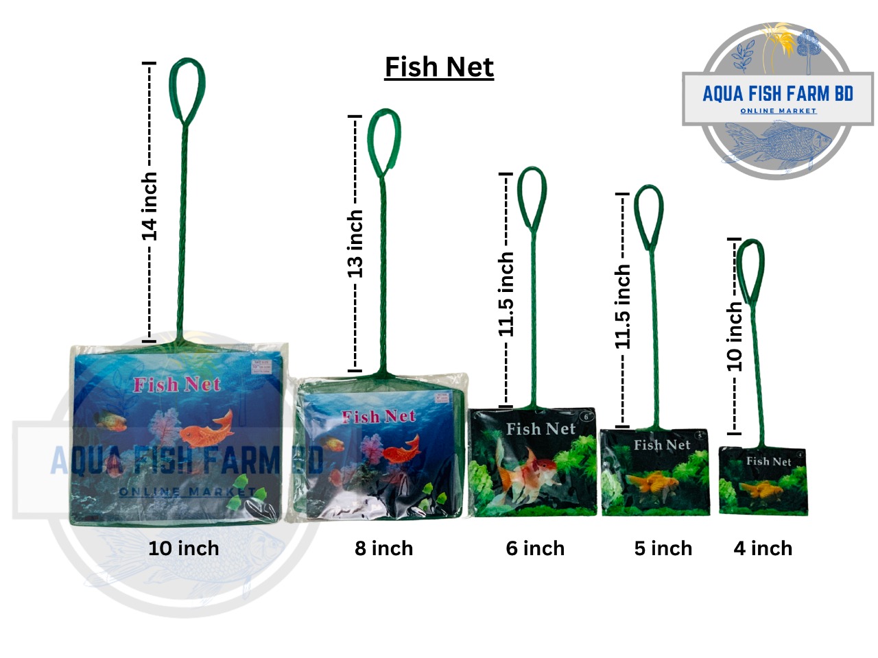 Aquarium Fish Net (Size : 4", 5", 6", 8", 10" inch) Any One Size