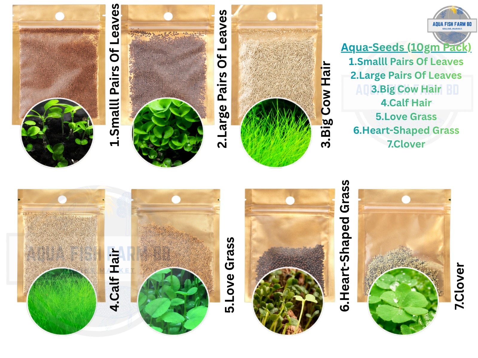 Aqua-Seeds (7 Type Of Variant) Any-One 10gm Pack